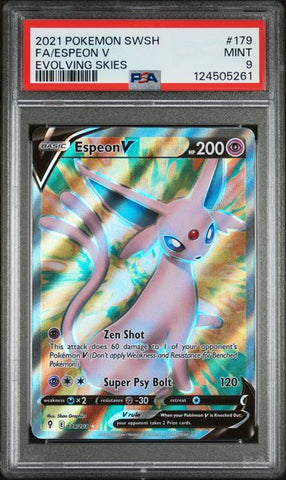 Espeon V 179/203 SWSH Evolving Skies Full Art PSA 9 124505261