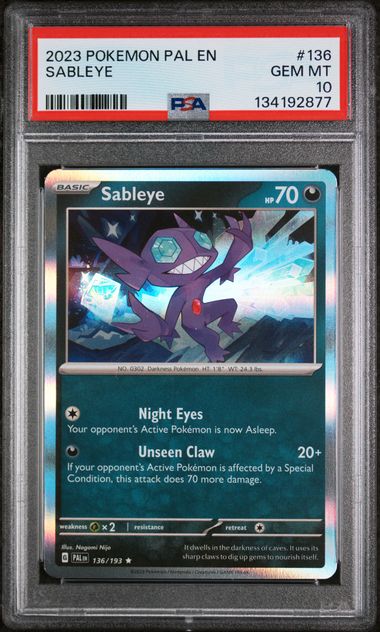 Sableye 136/193 Paldea Evolved PSA 10 134192877