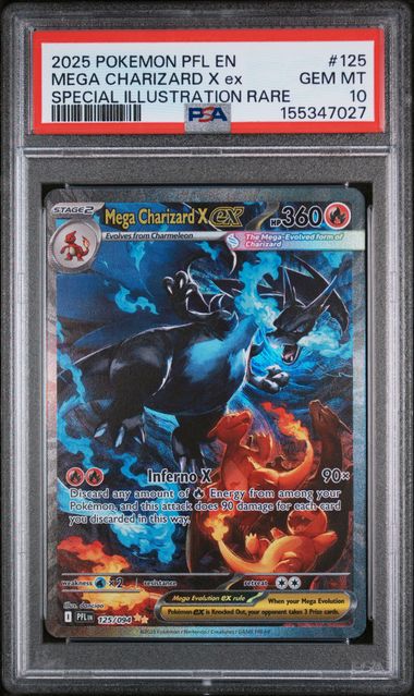 Mega Charizard X ex 125/094 Phantasmal Flames SIR PSA 10 155347027