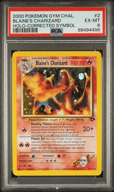 Blaine's Charizard 2/132 Gym Challenge PSA 6 98494498