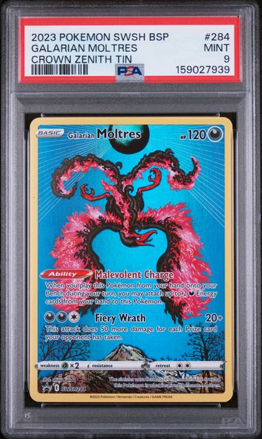 Galarian Moltres SWSH284 Crown Zenith ETB Promo PSA 9 159027939