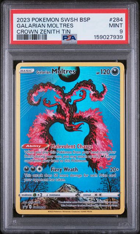 Galarian Moltres SWSH284 Crown Zenith ETB Promo PSA 9 159027939
