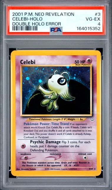 Celebi - Double Holo Error 3/64 Neo Revelation PSA 4 164015352