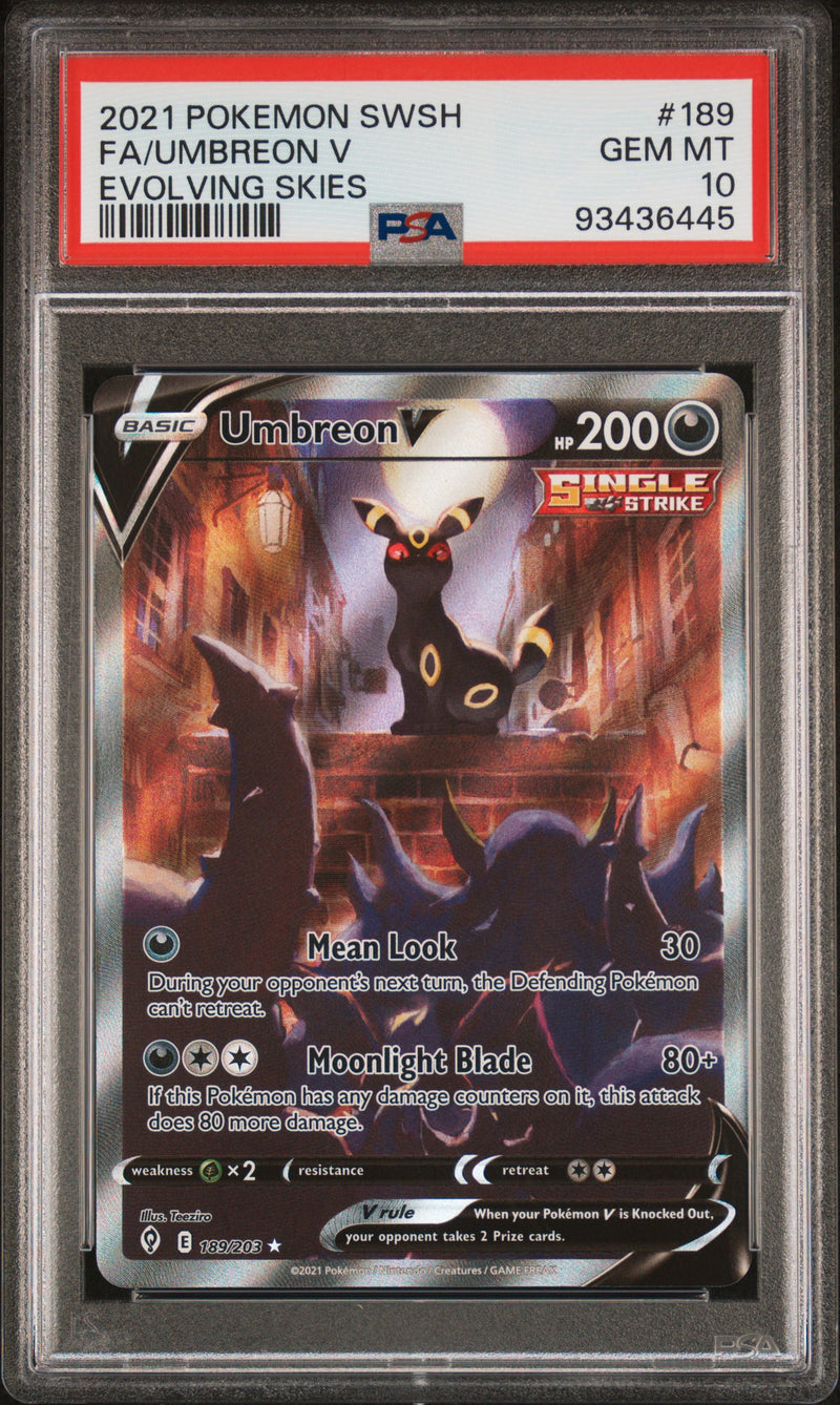 Umbreon V 189/203 Evolving Skies PSA 10 93436445