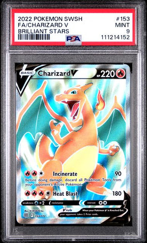 Charizard V 153/172 Brilliant Stars PSA 9 111214152