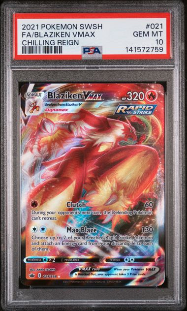 Blaziken VMAX 021/198 Chilling Reign PSA 10 141572759