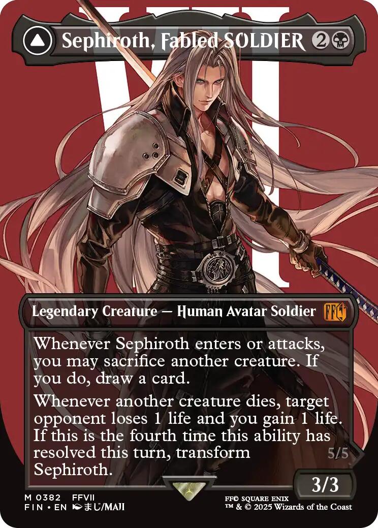 Sephiroth, Fabled SOLDIER // Sephiroth, One-Winged Angel (Borderless) (0382) (JAPANESE) [FINAL FANTASY] (Copy)