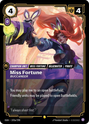 Miss Fortune - Buccaneer (Alternate Art) 193a/298 RFTB1