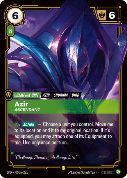 Azir - Ascendant (Alternate Art) 050a/221 RFTB2