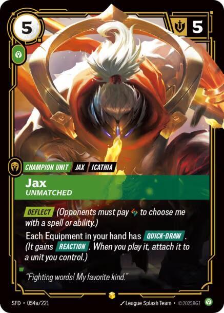 Jax - Unmatched (Alternate Art) 054a/221 RFTB2