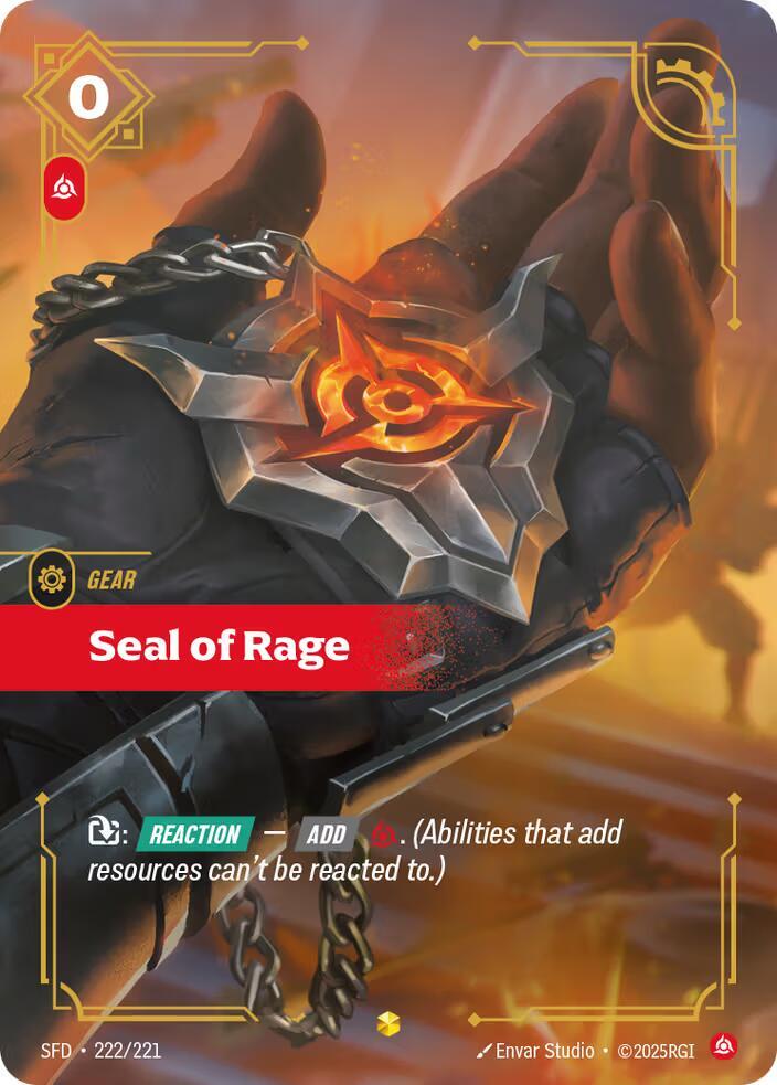 Seal of Rage (Overnumbered) 222/221 RFTB2