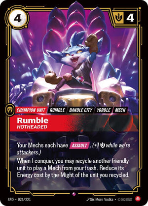Rumble - Hotheaded 026/221 RFTB2