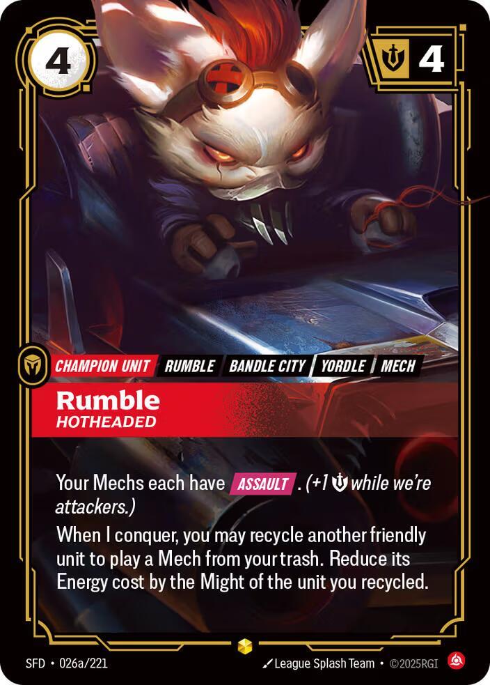 Rumble - Hotheaded (Alternate Art) 026a/221 RFTB2