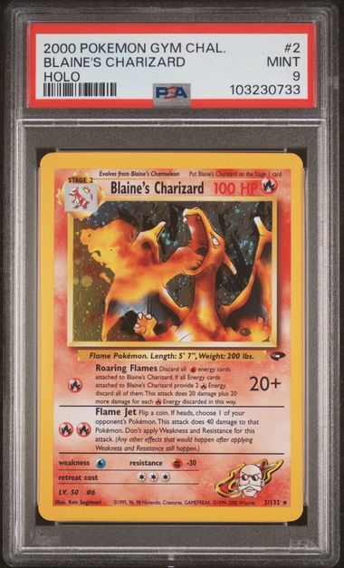 Blaine's Charizard 2/132 Gym Challenge PSA 9 103230733