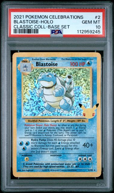 Blastoise 2/102 Classic Collection PSA 10 112959245
