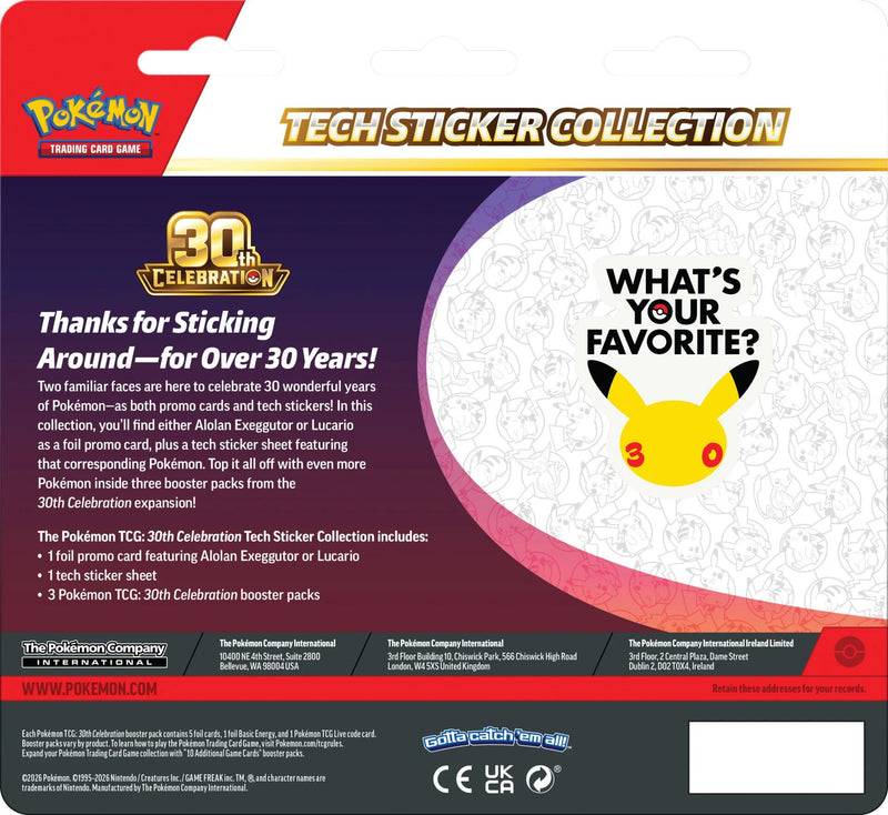 30th Celebration - Tech Sticker Collection [Lucario]