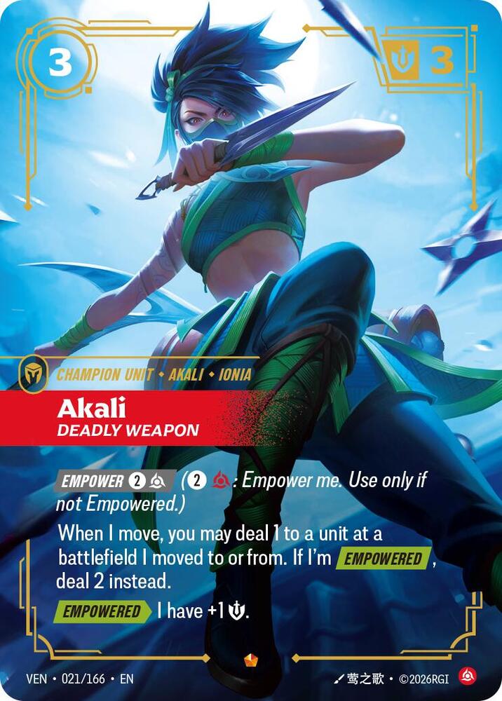 Akali - Deadly Weapon 021/166 RFTB4