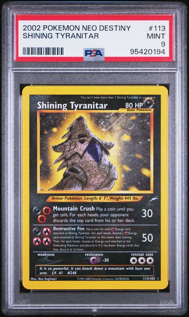 Shining Tyranitar 113/105 Neo Destiny PSA 9 95420194