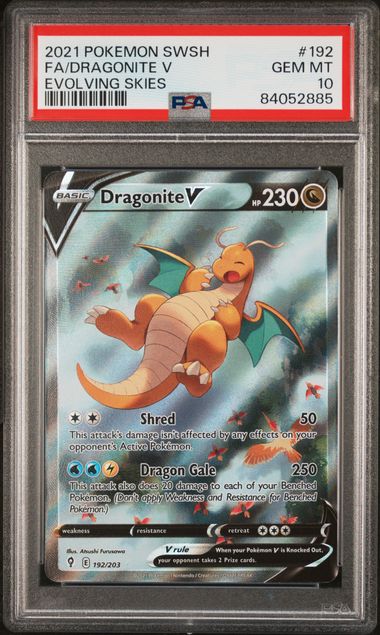 Dragonite V 192/203 Sword & Shield: Evolving Skies PSA 10 84052885