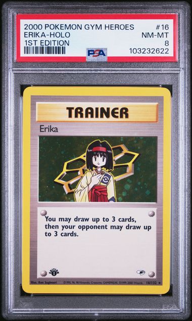 Erika - Holo 16/132 Gym Heroes 1st Edition PSA 8 103232622