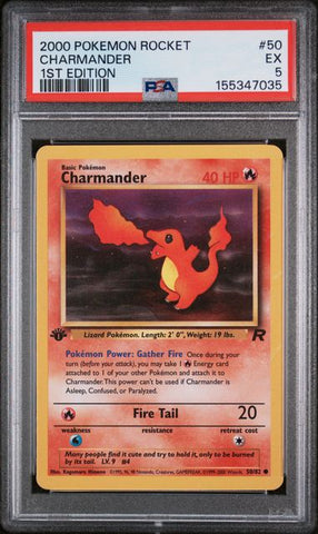 Charmander 50/82 Team Rocket 1st Edition PSA 5 155347035