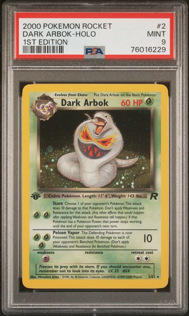 Dark Arbok 2/82 Team Rocket 1st Edition PSA 9 76016229