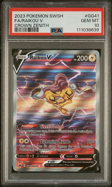 Raikou V GG41/GG70 Crown Zenith PSA 10 111038639