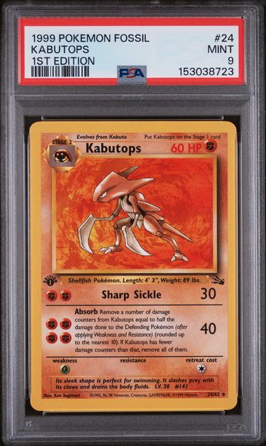 Kabutops 24/62 Fossil 1st Edition PSA 9 153038723
