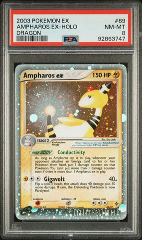 Ampharos ex 89/97 EX: Dragon PSA 8 92863747