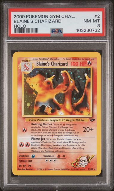 Blaine's Charizard 2/132 Gym Challenge PSA 8 103230732