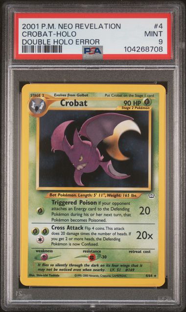 Crobat 4/64 (Double Holo Error) Neo Revelation Unlimited PSA 9 104268708