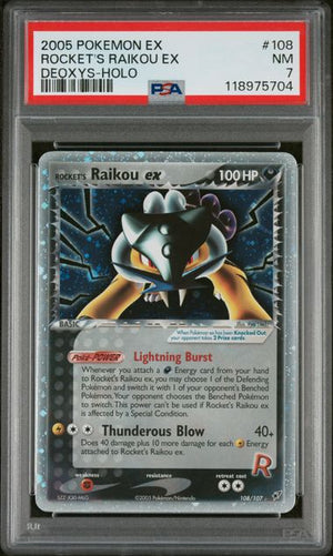 Rocket's Raikou ex 108/107 Deoxys Secret Rare PSA 7 118975704