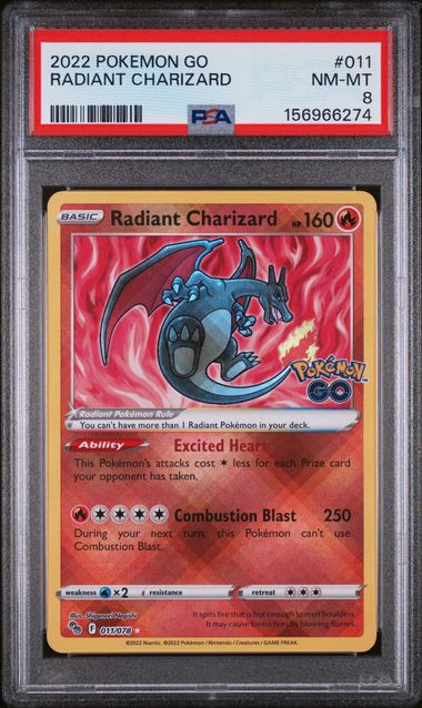 Radiant Charizard Pokemon GO (11/78) PSA 8 156966274