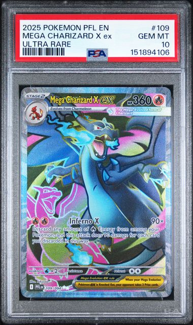 Mega Charizard X ex 109/094 Mega Evolution Phantasmal Flames Ultra Rare PSA 10
