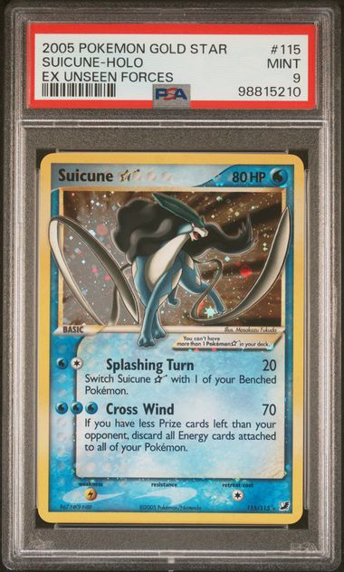 Suicune Gold Star 115/115 Unseen Forces PSA 9 98815210