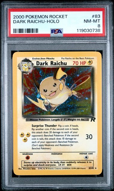 Dark Raichu - Holo 83/82 Team Rocket PSA 8 119030738