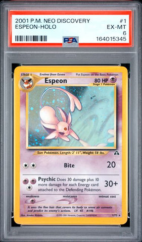 Espeon - Holo 1/75 Neo Discovery PSA 6 164015345