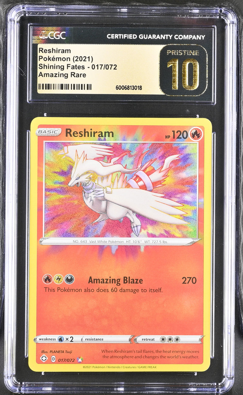 Reshiram 017/072 Shining Fates CGC 10 Pristine 6006813018