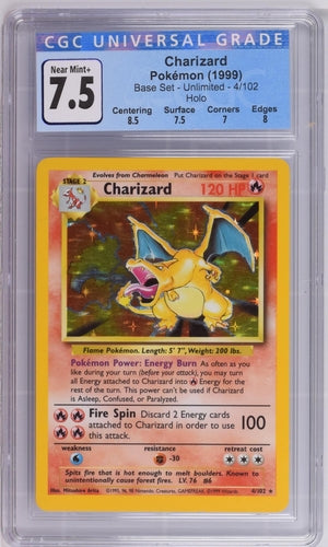 Charizard - Holo 4/102 Base Set CGC 7.5 3716050001