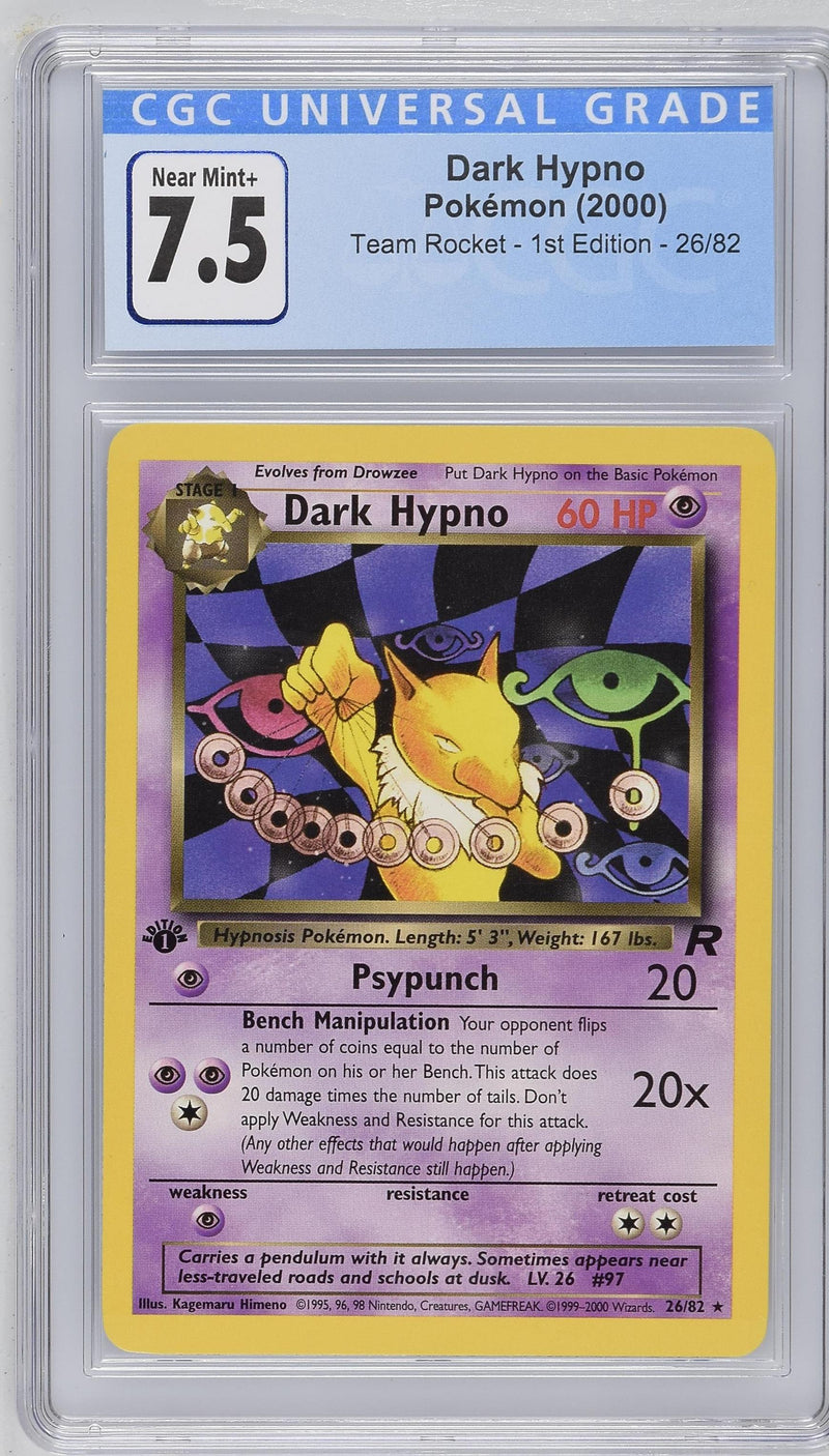 Dark Hypno 26/82 1st Edition Team Rocket CGC 7.5 3743634028