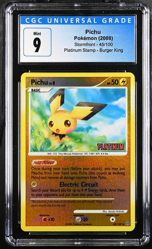 Pichu 45/100 Platinum Stamp Burger King Promo CGC 9 4059558024