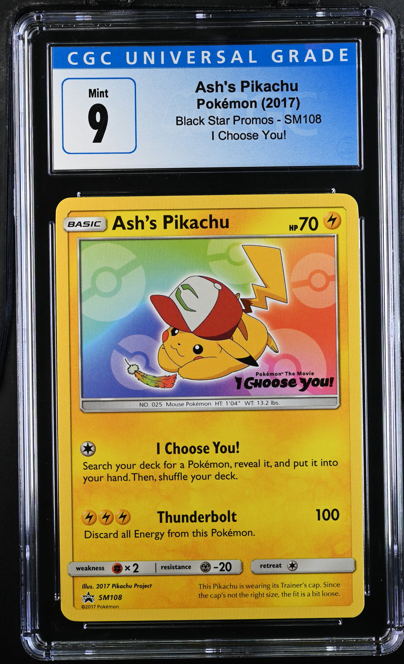 Ash's Pikachu SM108 Black Star Promos CGC 9 4059558041