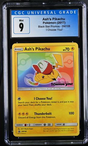 Ash's Pikachu SM108 Black Star Promos CGC 9 4059558041