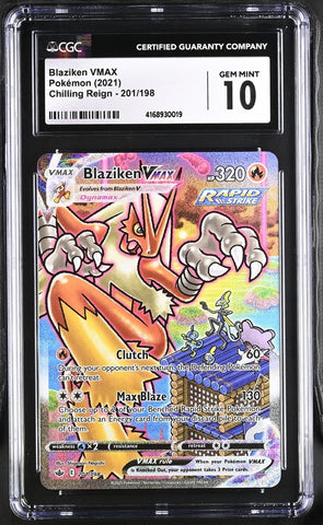 Blaziken VMAX 201/198 Sword & Shield: Chilling Reign CGC 10 4168930019