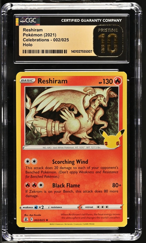 Reshiram 002/025 Celebrations CGC Pristine 10 1401027555007