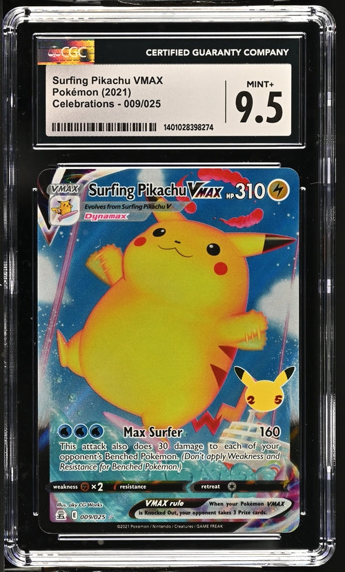 Surfing Pikachu VMAX 009/025 Celebrations CGC 9.5 1401028398274