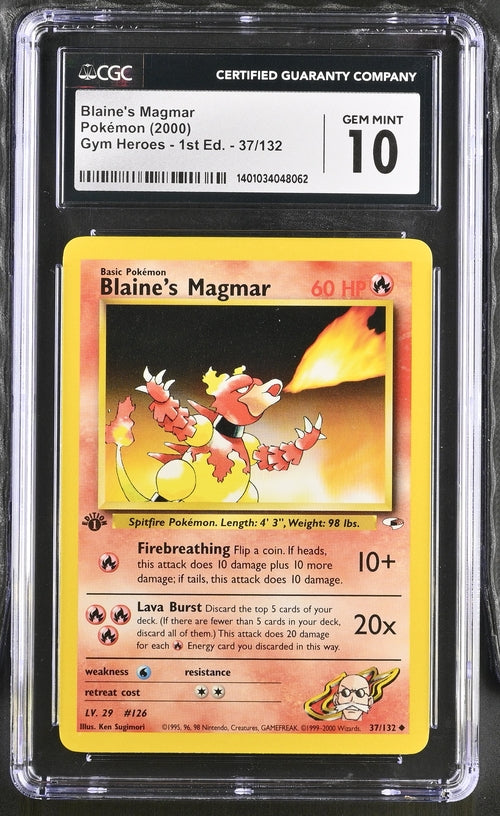 Blaine's Magmar 37/132 Gym Heroes 1st Edition CGC 10 1401034048062