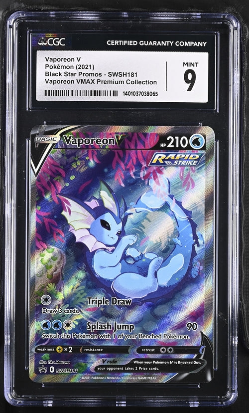 Vaporeon V SWSH181 Black Star Promo CGC 9 1401037038065