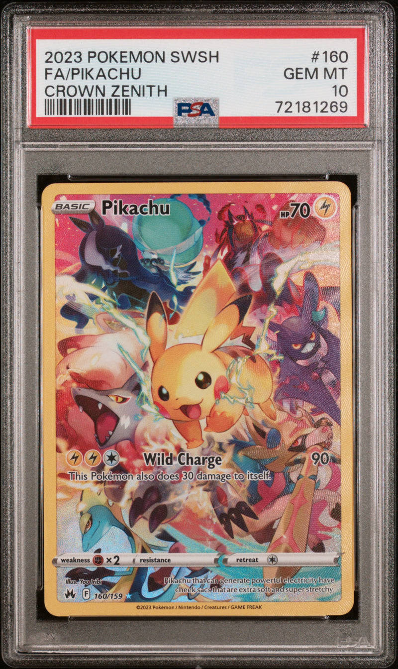 Pikachu Secret Crown Zenith 160/159 PSA 10 72181269