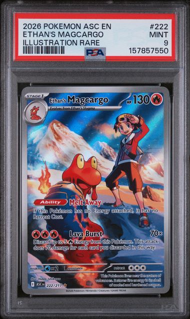 Ethan's Magcargo 222/217 Ascended Heroes Illustration Rare PSA 9 157857550